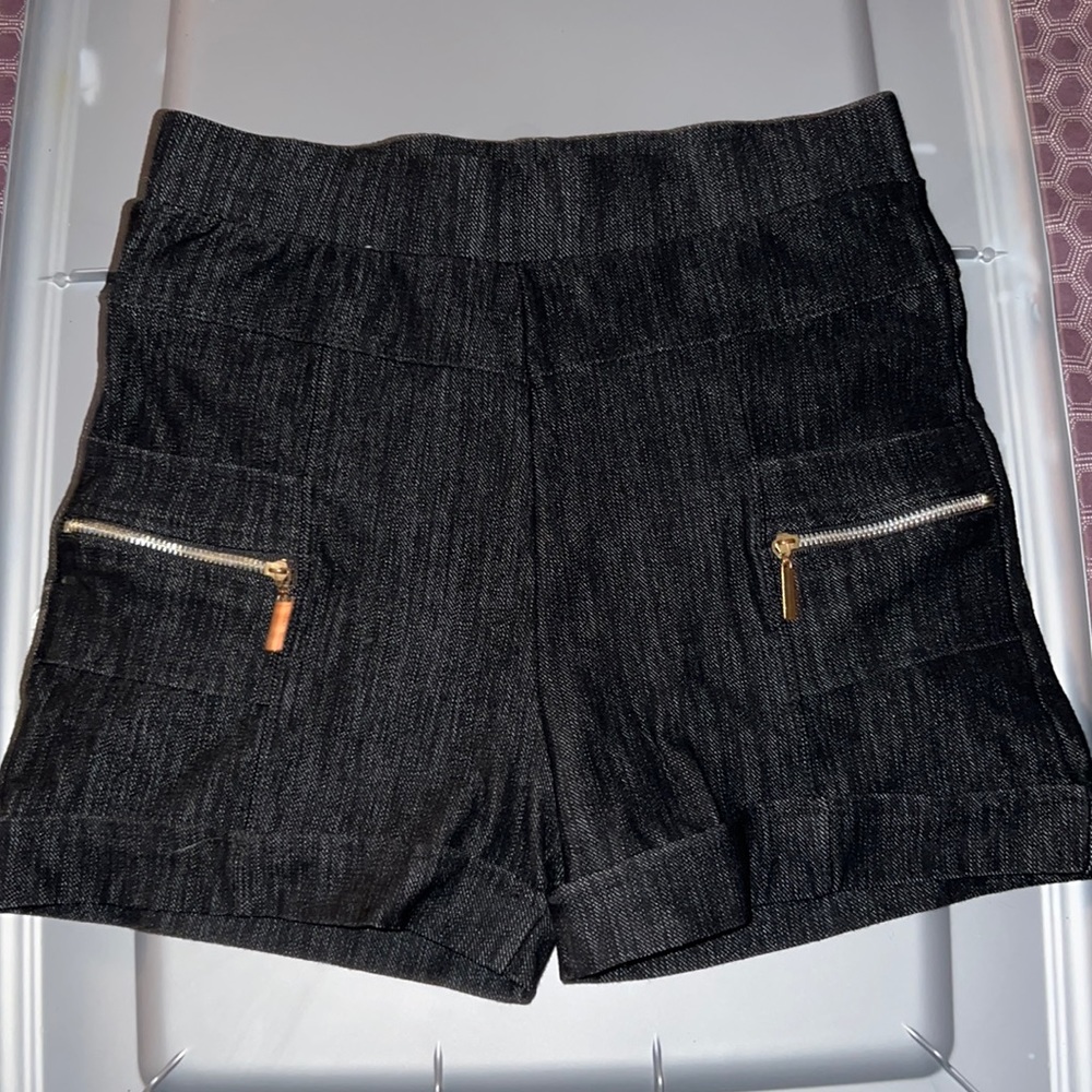 High waisted black shorts